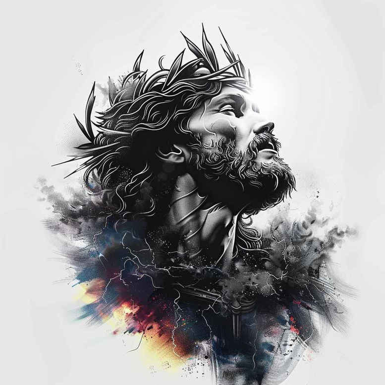 jesus-power-tattoo – tattoo design ideas free ai generated – seamless-blend – for-triceps – Gallery: jesus-inkby-ai