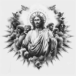 jesus-prayer-tattoo – tattoo design ideas free ai generated – crisp-detail – for-side-torso – Gallery: jesus-inkby-ai