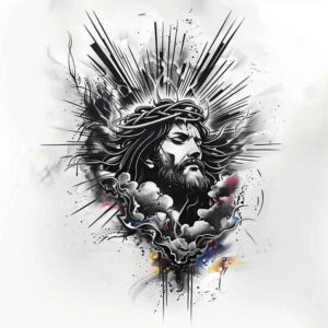 jesus-redeemer-tattoo – tattoo design ideas free ai generated – photorealistic-drawing – for-neck – Gallery: jesus-inkby-ai