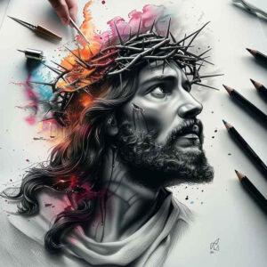 jesus-redeemer-tattoo – tattoo design ideas free ai generated – transparent-layer – for-back-of-neck – Gallery: jesus-inkby-ai