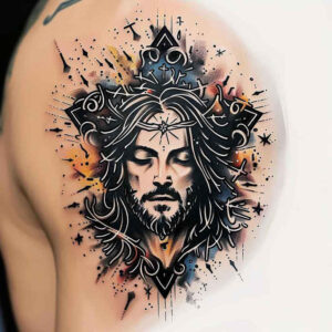 jesus-redemption-tattoo – tattoo design ideas free ai generated – ai-generated-realism – for-sternum – Gallery: jesus-inkby-ai