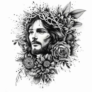jesus-redemption-tattoo – tattoo design ideas free ai generated – highlight-detail – for-hip – Gallery: jesus-inkby-ai