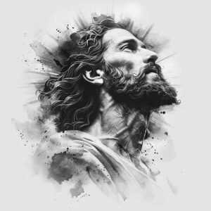 jesus-religious-tattoo – tattoo design ideas free ai generated – light-reflections – for-upper-back – Gallery: jesus-inkby-ai