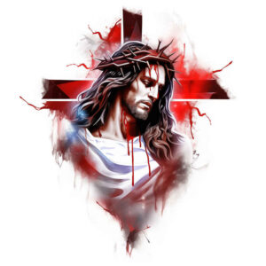 jesus-religious-tattoo – tattoo design ideas free ai generated – soft-transitions – for-lower-chest – Gallery: jesus-inkby-ai
