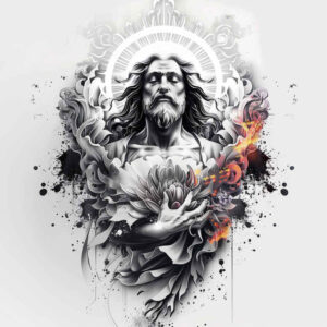 jesus-sacred-art-tattoo – tattoo design ideas free ai generated – depth-perception – for-foot – Gallery: jesus-inkby-ai