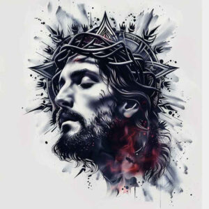 jesus-sacred-art-tattoo – tattoo design ideas free ai generated – living-skin – for-knee – Gallery: jesus-inkby-ai
