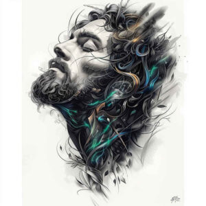 jesus-sacred-art-tattoo – tattoo design ideas free ai generated – true-skin – for-sternum – Gallery: jesus-inkby-ai