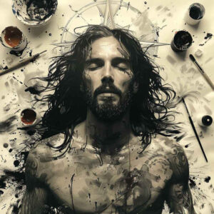 jesus-sacred-tattoo – tattoo design ideas free ai generated – clean-background – for-fingers – Gallery: jesus-inkby-ai
