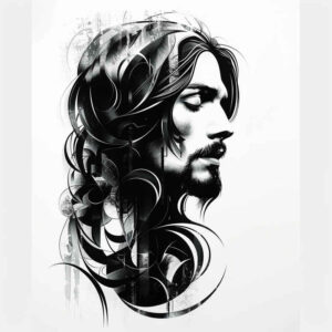 jesus-sacred-tattoo – tattoo design ideas free ai generated – realistic-proportions – for-knee – Gallery: jesus-inkby-ai