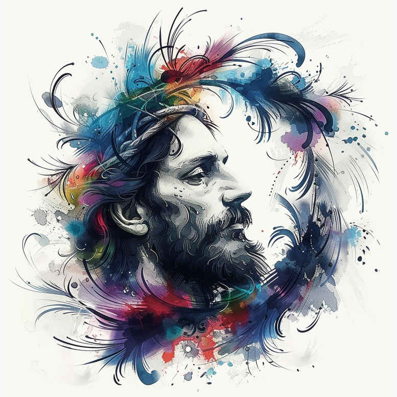 jesus-spiritual-power-tattoo – tattoo design ideas free ai generated – naturalistic – for-fingers – Gallery: jesus-inkby-ai