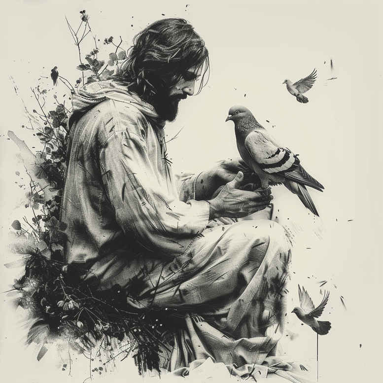 jesus-spiritual-power-tattoo – tattoo design ideas free ai generated – surface-complexity – for-upper-shoulder – Gallery: jesus-inkby-ai