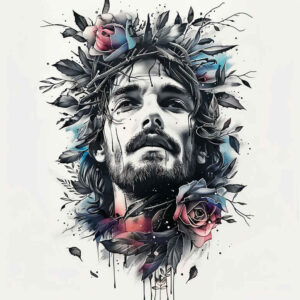 jesus-supernatural-tattoo – tattoo design ideas free ai generated – high-resolution-tattoo – for-lower-back – Gallery: jesus-inkby-ai