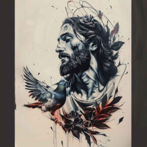 jesus-symbolic-tattoo – tattoo design ideas free ai generated – micro-realism – for-palm – Gallery: jesus-inkby-ai