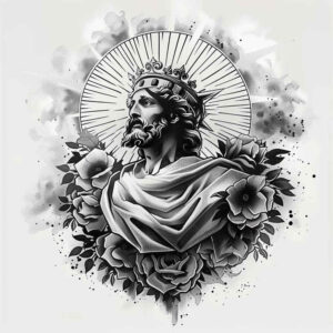 jesus-symbolic-tattoo – tattoo design ideas free ai generated – natural-look – for-toe – Gallery: jesus-inkby-ai