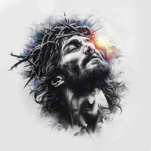 jesus-symbolic-tattoo – tattoo design ideas free ai generated – organic-structure – for-heel – Gallery: jesus-inkby-ai