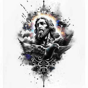 jesus-the-redeemer – tattoo design ideas free ai generated – reflective-light – for-behind-ear – Gallery: jesus-inkby-ai