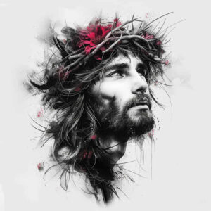 jesus-traditional-tattoo – tattoo design ideas free ai generated – realism-tattoo – for-thigh – Gallery: jesus-inkby-ai