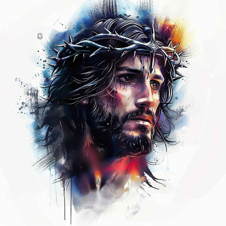 jesus-traditional-tattoo – tattoo design ideas free ai generated – reflection-effect – for-foot – Gallery: jesus-inkby-ai