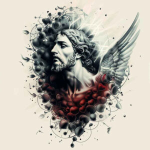 jesus-traditional-tattoo – tattoo design ideas free ai generated – tactile-shading – for-shoulder-blade – Gallery: jesus-inkby-ai
