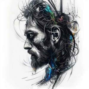jesus-truth-tattoo – tattoo design ideas free ai generated – balanced-light – for-scapula – Gallery: jesus-inkby-ai