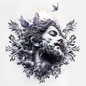 jesus-truth-tattoo – tattoo design ideas free ai generated – natural-color-palette – for-spine – Gallery: jesus-inkby-ai