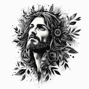 jesus-with-heart – tattoo design ideas free ai generated – dimensional-ink – for-collarbone – Gallery: jesus-inkby-ai