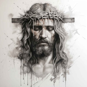 jesus-with-wounds – tattoo design ideas free ai generated – smooth-gradients – for-outer-arm – Gallery: jesus-inkby-ai