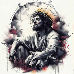 jesus-with-wounds-on-hands – tattoo design ideas free ai generated – clean-whites – for-stomach – Gallery: jesus-inkby-ai