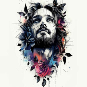 jesus-with-wounds-on-hands – tattoo design ideas free ai generated – portrait-realism – for-elbow – Gallery: jesus-inkby-ai