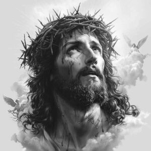 praying-jesus – tattoo design ideas free ai generated – sharp-focus – for-nape – Gallery: jesus-inkby-ai
