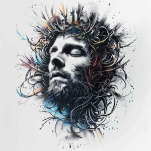 praying-jesus-tattoo – tattoo design ideas free ai generated – balanced-light – for-palm – Gallery: jesus-inkby-ai