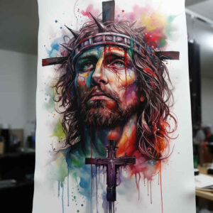 praying-jesus-tattoo – tattoo design ideas free ai generated – natural-blush – for-upper-shoulder – Gallery: jesus-inkby-ai