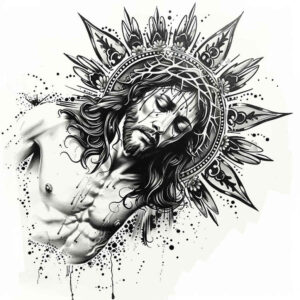 jesus tattoo design ideas shadow realism biblical scenes embodying determination