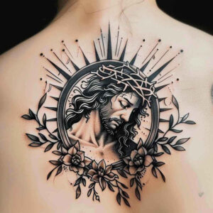 jesus tattoo design ideas digital realism biblical scenes for shin