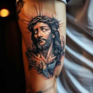 jesus tattoo design ideas depth shading blessing embodying resilience