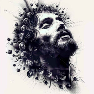 jesus tattoo design ideas Surrealism dreamscape blessing for back of neck
