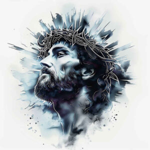jesus tattoo design ideas line-art blessing for back shoulder