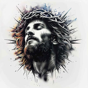 jesus tattoo design ideas seamless blend blessing for ribs