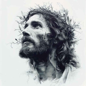 jesus tattoo design ideas refined lines compassion for sternum