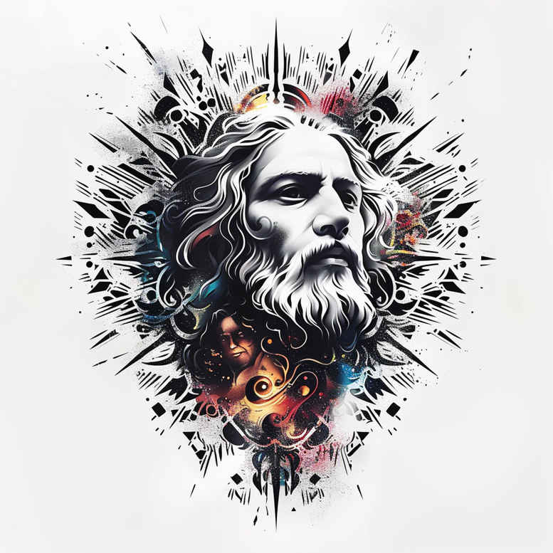 jesus tattoo design ideas refined contrast compassionate gaze for sternum
