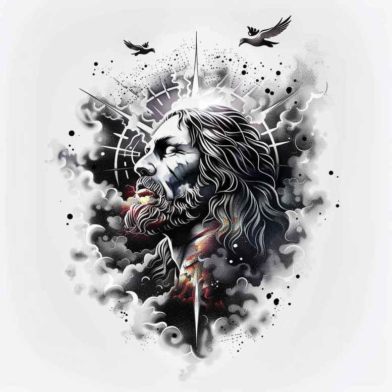 jesus tattoo design ideas depth of field compassionate gaze for stomach