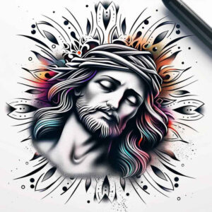 jesus tattoo design ideas moist effect compassionate represents determination