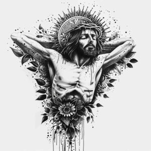 jesus tattoo design ideas Neotraditional sharp edges cross meaning strength