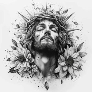 jesus tattoo design ideas saturated crown of thorns resilience and power