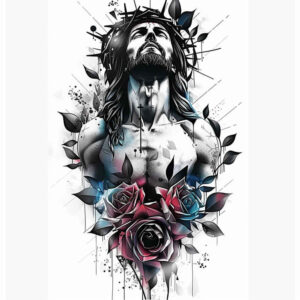 jesus tattoo design ideas Realism seamless blend divine embodying resilience