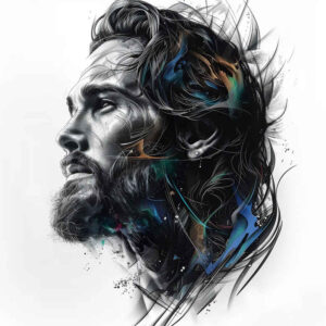 jesus tattoo design ideas Surrealism illusionary divine for back