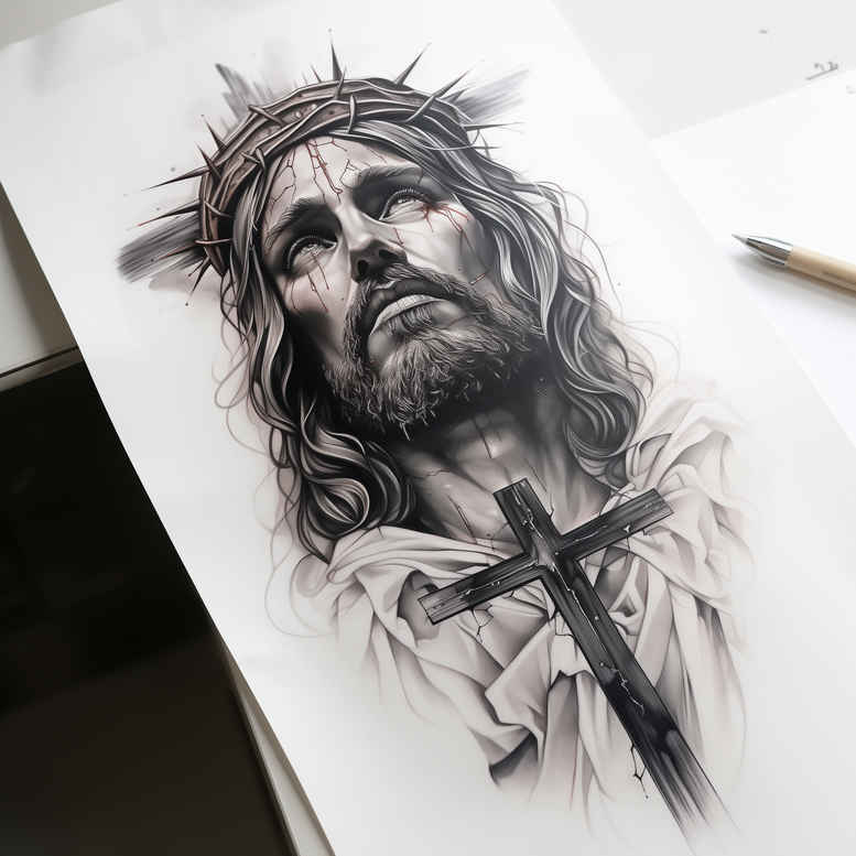 jesus tattoo design ideas realism tattoo divine grace for heel
