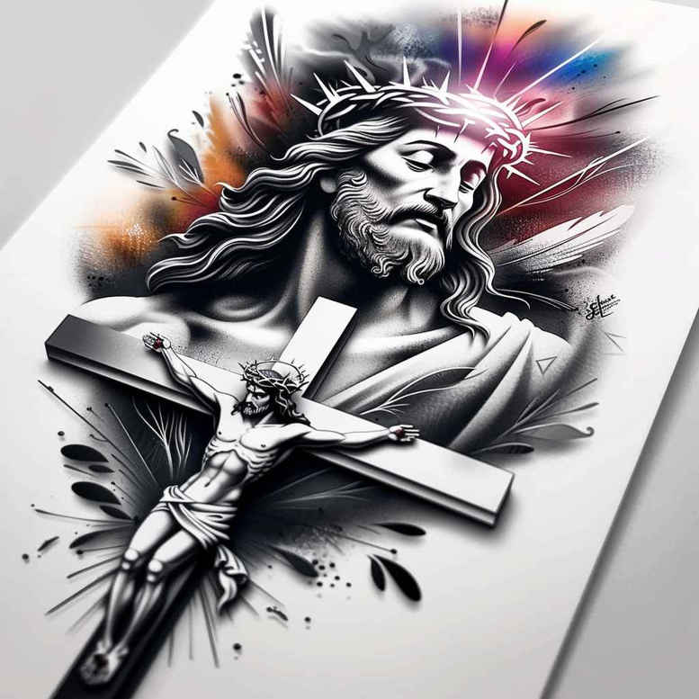 jesus tattoo design ideas natural look divine love for toe