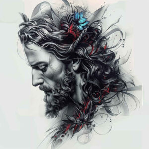jesus tattoo design ideas gradient tones divine love for wrist