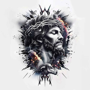 jesus tattoo design ideas transparent layer divine presence embodying strength